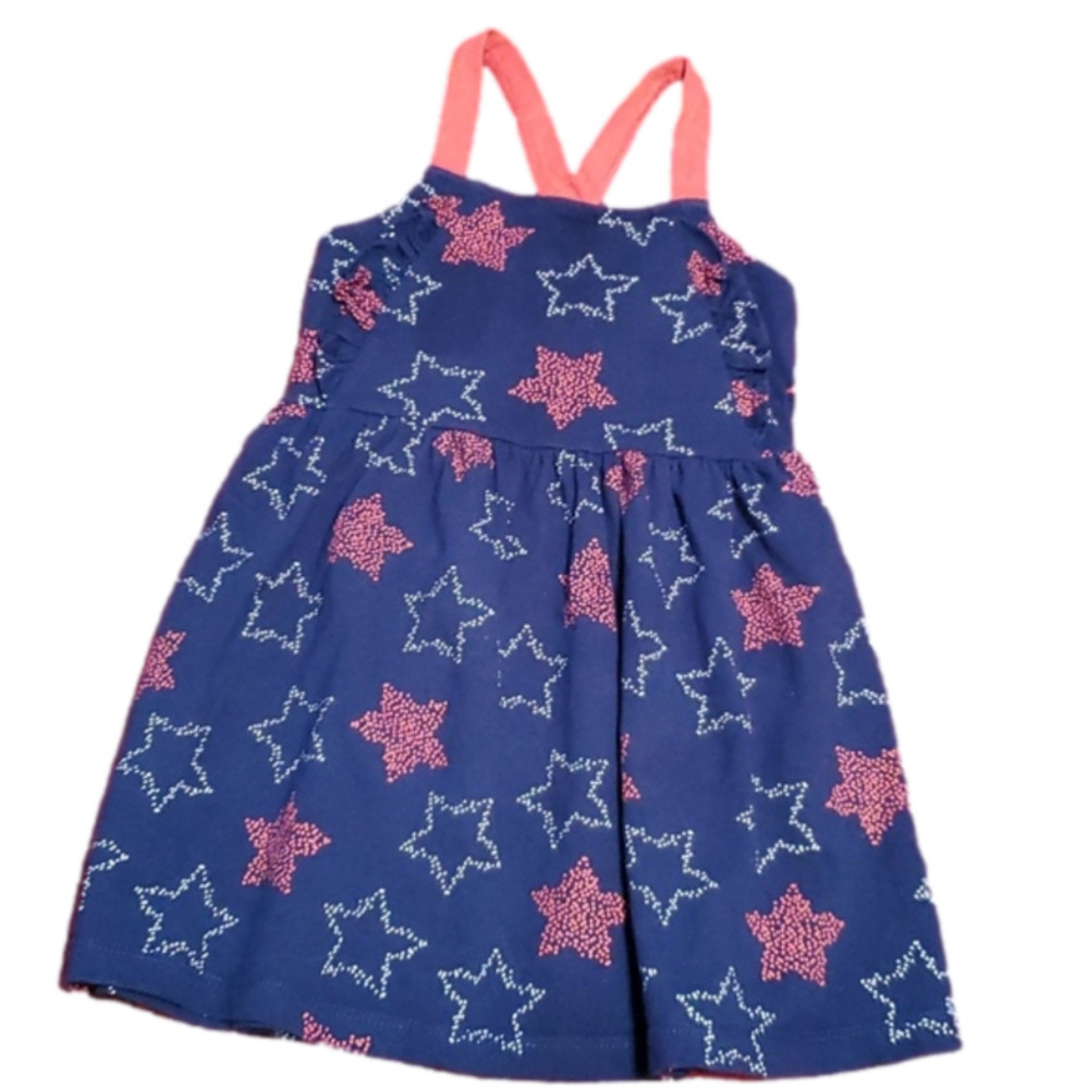 Carter's Toddler Girls Navy with Red & White Stars Sleeveless Dress Size 3T
